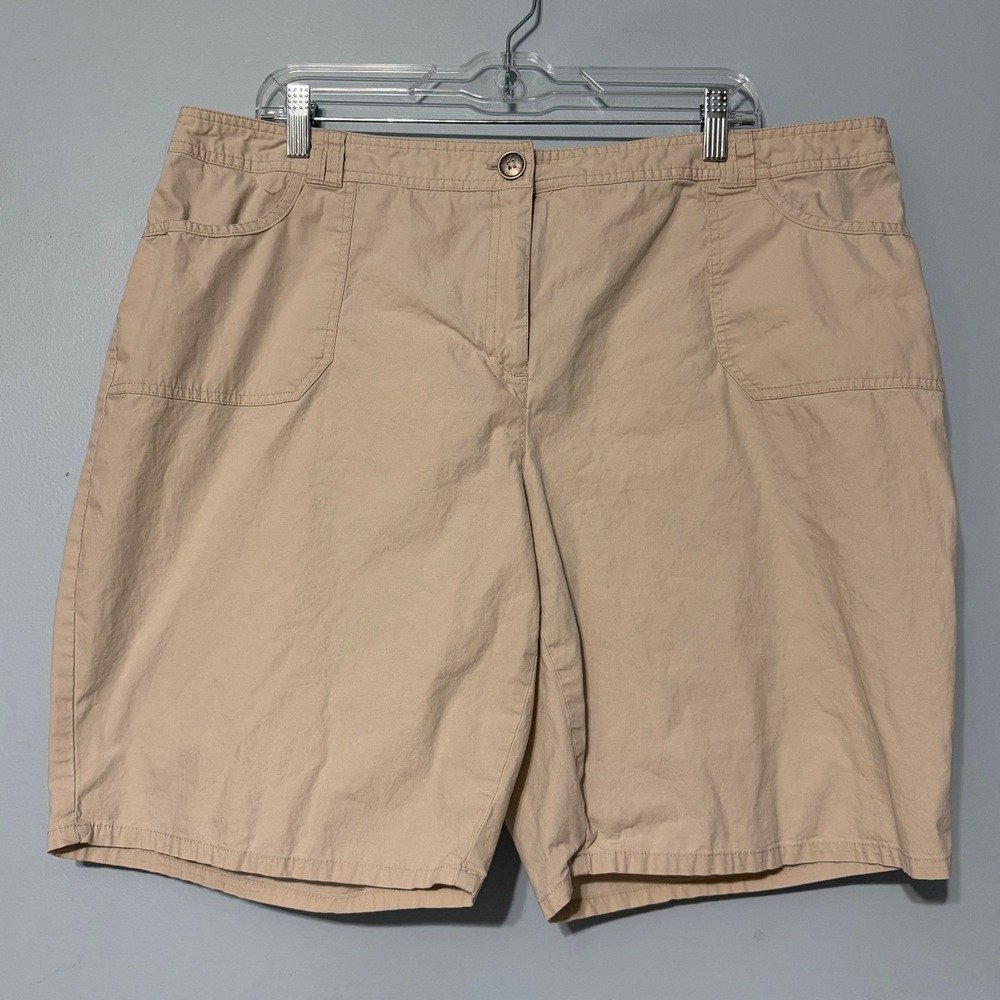 Westport Est 1984 Women's Size 18 Khaki Cotton Stretch Shorts Tan 2500